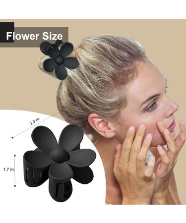 Large 4.33inch Claw Hair Clips for Women - Strong Hold for Thin, Thick, Curly Hair - Non-slip Matte Jaw Clip - 90 s Style Hair Clutch - Black/White - Buy Online on GoSupps.com