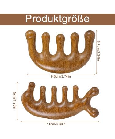 Newofview Wooden Wide Tooth Comb Set - Acupuncture & Gua Sha Massage Tools for Head Relief | 2-Piece Wood Massage Devices - Buy Online on GoSupps.com