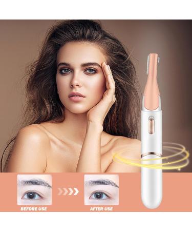 Electric Eyebrow Trimme Double Blade Eyebrow Trimmer Pivoting Head Facial Hair Remover with Grooming Comb Eyebrow Shaver Rechargeable Trimmer for Women Eyebrows Lips White 1 Set - Buy Online on GoSupps.com