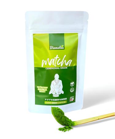 Biomatea Premium Ceremonial Matcha from Japan 50 g in zipper bag 100 pure matcha powder ceremonial quality green tea powder air dried and ground stone