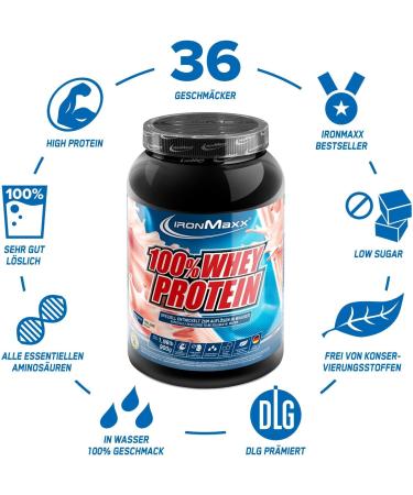 Ironmaxx 100% Whey Protein Powder - Melon Flavor | Water-Soluble Low-Sugar | 900g Can - Shop Now! - Buy Online on GoSupps.com