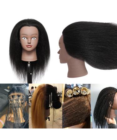 14 Inch D-D Mannequin Head with 100% Real Human Hair for Hairdresser Practice - Free Clamp Stand Included - Buy Online on GoSupps.com