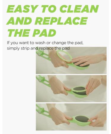 Body Oil Applicator - 2nd Gen Foldable Long Curved Handle Replaceable Brush Head Non-Toxic Foam Pad for Tanning & Body Oils - Includes 2 Pads - Buy Online on GoSupps.com