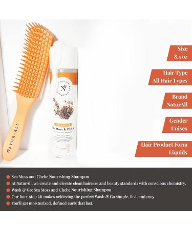 NaturAll Sea Moss & Chebe Shampoo 8.5 Oz | Nourishing Silicone-Free & Sulfate-Free Wash & Go Shampoo for All Hair Types - Buy Online on GoSupps.com