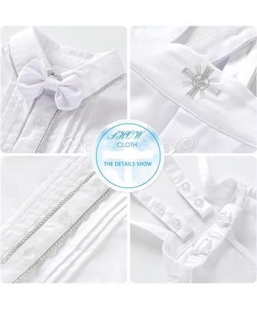 Booulfi Baby Boy's Christening Baptism Outfit 5-Piece Set | Long Sleeve Suit, 3-6 Months, White - Buy Online on GoSupps.com