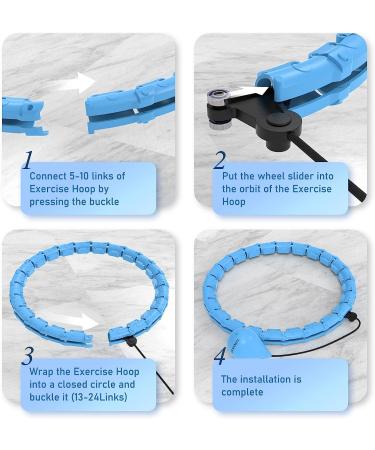 JKSHMYT Weighted Hula Hoop for Adults Weight Loss - Infinity Hoop Fit Plus Size 47 Inch - Exercise Hoola Hoop for Women and Beginners - Blue - Buy Online on GoSupps.com