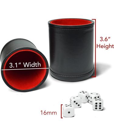 RNK Gaming 5 Pack Professional PU Leather Dice Cups with 25 White Six-Sided Dice - Buy Online on GoSupps.com