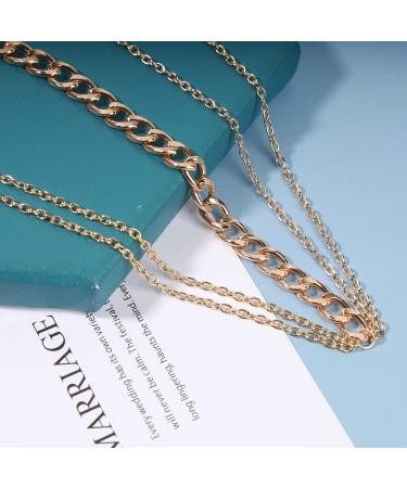 Inilbran Boho Layered Head Chain Gold Cuban Chain Headpieces Headband Punk Chunk Link Chain Heairchain Vintage Hair Prom Costume Festival Hair Accessories Jewelry for Women and Girls - Buy Online on GoSupps.com
