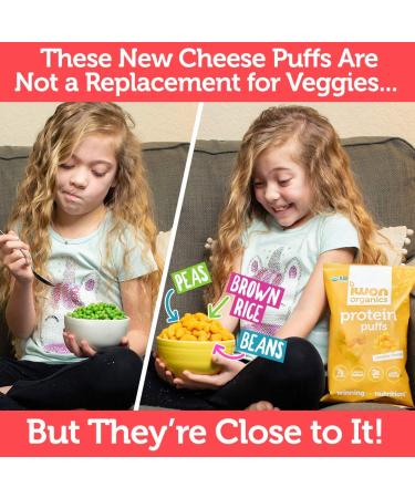 IWON Organics Cheddar Cheese Protein Puffs - High Protein & Organic Snack (8 Bags) - Buy Online on GoSupps.com