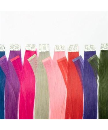 XXAD553TY Tape in Human Hair Extensions Colorful Tape Adding Highlights Mini Tape in Extensions Double-Side Adhesive(Rose Red 12inch 30cm) 12inch 30cm Rose Red - Buy Online on GoSupps.com