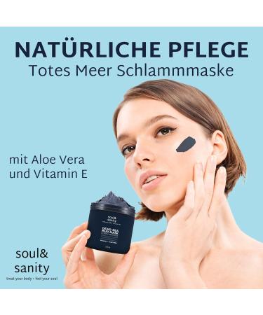 Soul and Sanity Sea Mud Face Mask with Aloe Vera & Vitamin E - Deep Cleansing & Nourishing Beauty Mask - 250g - International Shipping - Buy Online on GoSupps.com