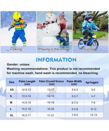 Leboom Waterproof Ski Gloves for Kids - Winter Gloves for Boys & Girls (Ages 3-13) | Perfect for Snowboarding Cycling & Hiking - Blue (Size S 5-7 Years) - Buy Online on GoSupps.com