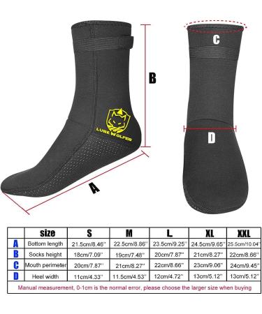 Lurkwolfer Neoprene Diving Socks 3MM - Anti-Slip Beach Socks for Men & Women - XXX-Large - Buy Online on GoSupps.com