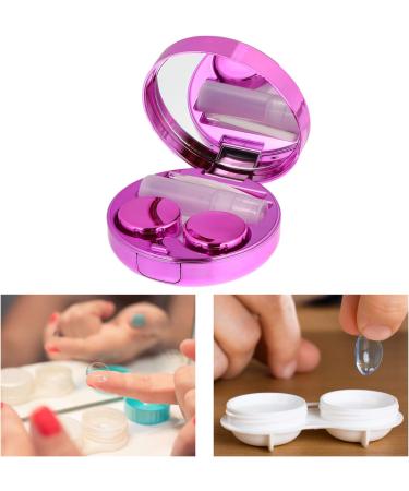 Exceart Portable Contact Lens Container - Travel Eye Case with Mirror | Invisible Violet & Purple Contact Cases - Buy Online on GoSupps.com