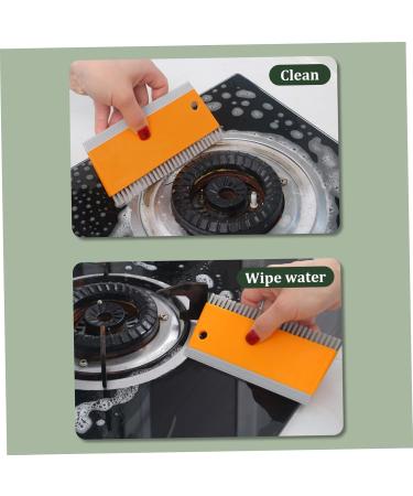 4 Pcs Kitchen Squeegee 2 in 1 Counter Squeegee and Brush with Hanging Hole Multi-Purpose Kitchen Cleaning Flat Mini Squeegee with Cleaning Brush for Countertops Sink Bathroom (White Orange) - Buy Online on GoSupps.com