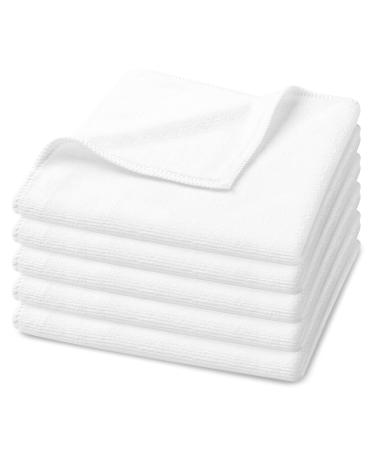 Luxe Beauty Essentials Microfiber Face Cloth Washcloth for Body - Ultra Soft Makeup Remover Cloth - Perfect Face Wash Cloth for All Skin Types (White, 5) White- 5 5