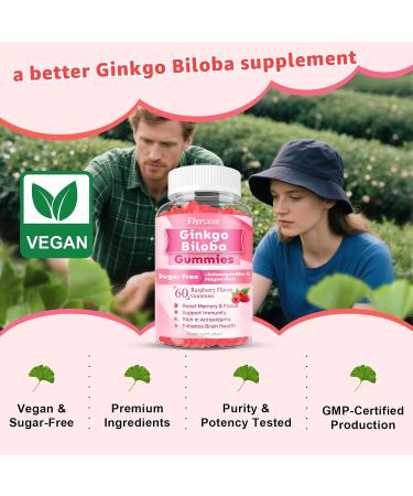 Ginkgo Biloba 300mg Gummies for Adults & Kids, Ginkgo Biloba Supplements for Focus, Memory, and Brain Health, Vegan, Sugar-Free, Raspberry Flavor, 60 Count 60 Count (Pack of 1) - Buy Online on GoSupps.com