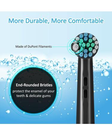 Anjocare Replacement Brush Heads for Oral B - 16 Pack Electric Toothbrush Heads Compatible with Pro1000/5000/7000 & Vitality - Black - Buy Online on GoSupps.com