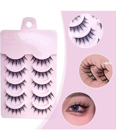 5 Pairs Natural False Eyelashes 3D Artificial False Eyelashes Natural Look Individual Fake Eyelashes Self-adhesive Reusable Eyelashes 15mm Fake Lashes Eyelashes Waterproof Faux Cils Extension Effect (Black) - Buy Online on GoSupps.com