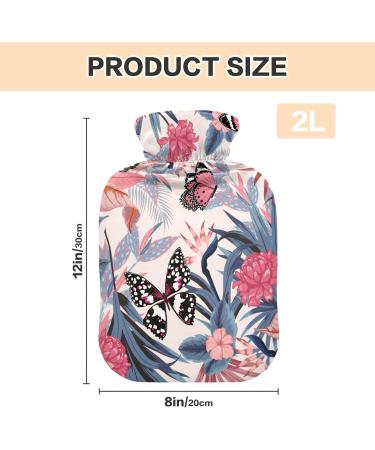 Buy Mnsruu Tropical Flower Heat Bottle - Soft Cover 2L Hot Water Bottle - Perfect Gift for Women Children & Christmas | International Shipping - Buy Online on GoSupps.com