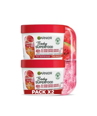 Garnier Garnier Body Superfood Hydrating Body Cream with Watermelon and Hyaluronic Acid for Dehydrated Skin 48 Hour Hydration 2x380ml