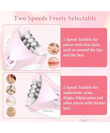 Pluxy Facial Epilator for Women - LED Light Two Speed Hair Removal for Face Bikini Arms Legs & Armpits - International Shipping Available - Buy Online on GoSupps.com