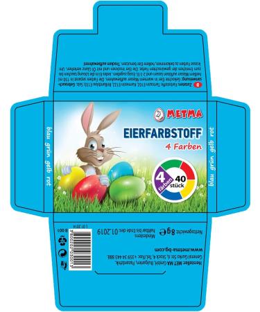 Metma B004 Egg Colours Pack of 4 Green Red Yellow Blue Warm Colours Dye Tablets Easter Eggs Easter - Buy Online on GoSupps.com