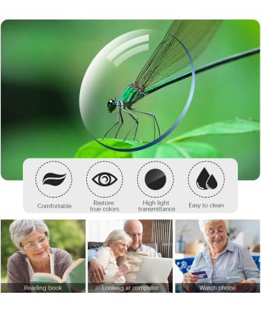 Yimi Progressive Multifocus Reading Glasses for Men & Women - Anti-Blue Light Retro Design Anti-Fatigue - Black & Brown 2.0x - Buy Online on GoSupps.com