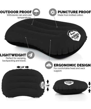 Inflatable Camping Pillow - Multiple Colors - Compressible & Ergonomic - Beach & Hammock Pillow - Black - Buy Online on GoSupps.com