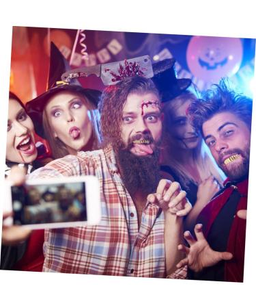 Amosfun Galvanized Halloween Vampire Gold Teeth Grills - Diamond & Copper Plated Zombie Rapper Braces - Unique 5x1cm Costume Accessory - Buy Online on GoSupps.com