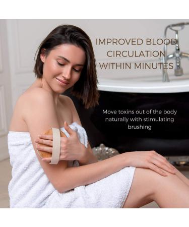 Massaging Dry Brushing Body Brush + Compressed Facial Sponges Set for Softer, Clearer, More Beautiful Skin Naturally - Buy Online on GoSupps.com