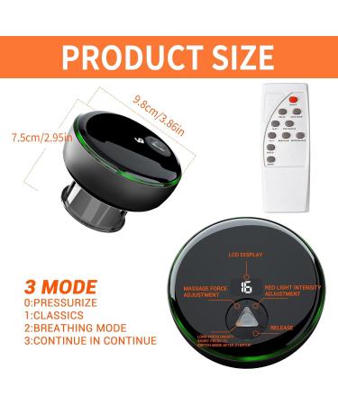 Intelligent Cupping Therapy | Kamanan Electric Cupping with Infrared 16 Gears & 3 Modes for Detox Muscle Relaxation & Gua Sha (Black) International Shipping Available - Buy Online on GoSupps.com
