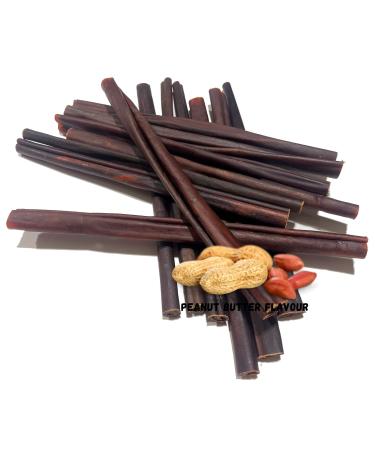 Beef Collagen Sticks for Dogs - *Peanut Butter Flavour* - 6 INCH/12 INCH *(12 INCH 350 Grams 7 Pack Approx.)* - NO Odor - Rawhide Free - Bully Stick Alternative Supports Joint Skin & Coat Health 12 INCH PEANUT BUTTER (7 PACK APPROX.)