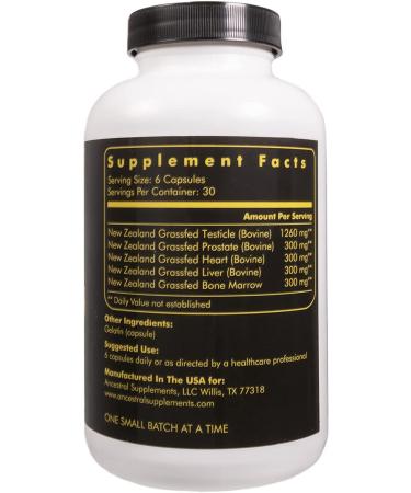 Ancestral Supplements Mofo  Supplements for Men Support Testosterone Levels and Overall Men's Health and Wellness  Non-GMO Grass Fed Beef Organ Supplement with Liver  No Fillers  180 Capsules - Buy Online on GoSupps.com
