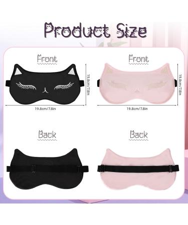 Buy Cat Silk Sleep Mask - 2 Pack Cute Satin Eye Masks for Kids Adjustable Blindfold for Girls & Boys - Perfect for Sleep & Party Games - Buy Online on GoSupps.com