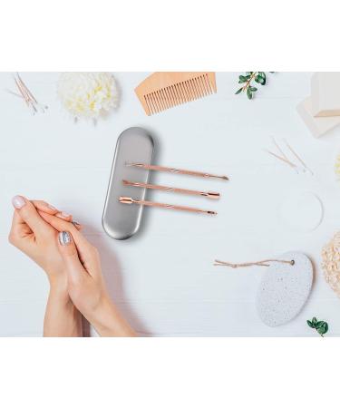 Stainless Steel Cuticle Pusher Set - Double Ended Nail Gel Polish Remover & Triangle Peeler Scraper - Manicure Tools for Fingernails and Toenails - 3 Pieces (Rose Gold) - Buy Online on GoSupps.com