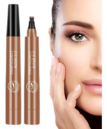 Liquid Eyebrow Pencil Brow Pencil with Fork Tip 4 Point Waterproof Eyebrow Pencil No Smudge Liquid Brow Quick Dry EyeLiner for Long Lasting Light Brown - Buy Online on GoSupps.com