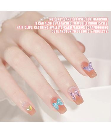 Heart Nail Charms 300PCS Mixed Bear Butterfly Bowknot Bow Nail Gem Pearlescent Color Resin Nail Art Decorations Accessories for Women Girls DIY Nail Design - Buy Online on GoSupps.com