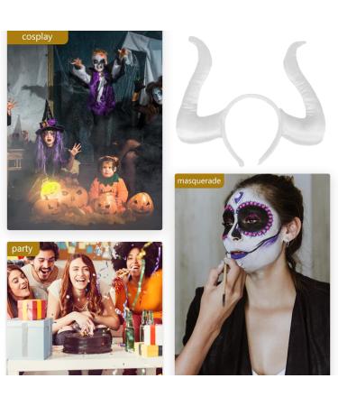 Ciieeo Devil Horns Headband Black: Cosplay Horn Hair Hoop Demon Headpiece Devil headband for Halloween Party Hair Accessory White - Buy Online on GoSupps.com