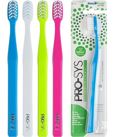 PRO-SYS Soft Toothbrush for Sensitive Teeth & Gums - ADA Accepted - Pack of 4 - Buy Online on GoSupps.com