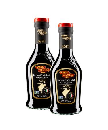 Monari Federzoni Aged Balsamic Vinegar of Modena, Aged 3 Years, Great on Cheese, Fruit, 8.5 Ounce (Pack of 2) 8.5 Fl Oz (Pack of 2)