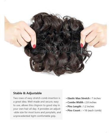 Rose Bud Chignon Hairpiece | Curly Bun Extension Scrunchie | Messy Bun Updo | Synthetic Hair Pieces for Women - Medium Brown - Buy Online on GoSupps.com