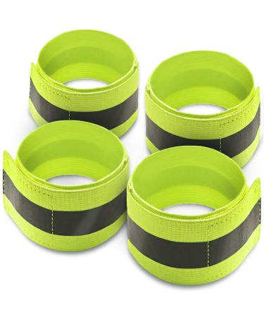 Movoja 4-Set Reflector for arms and legs |For better visibility in the darkFor jogging cycling riding and much more.|Elastic |With VelcroNeon-yellow |Reflector security band - Buy Online on GoSupps.com