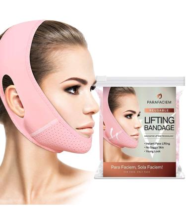 ParaFaciem Reusable V Line Mask Facial Slimming Strap Double Chin Reducer Chin Up Mask Face Lifting Belt V Shaped Slimming Face Mask 1 Count (Pack of 1)