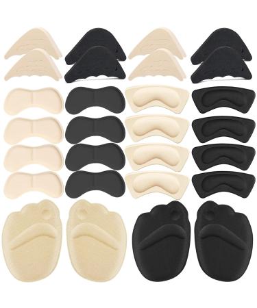 16 Pairs Shoe Filler Heel Inserts for Women  Shoes Too Big Inserts Heel Pads  Shoe Inserts for Women Includes Heel Cushions for Back of Heel Adjustable Toe Filler Inserts Heel Grips 16 Pairs Heel Grips