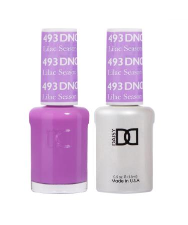 DND Gel Polish Set Purple Collection UV/LED Gel Polish and Air Dry Nail Lacquer Matching Chip-Free Polish Duo 493 Lilac Season 0.5 Fl Oz