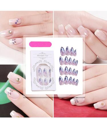 Press on Nails Almond Medium - Press on Nails Almond French Tip | False Nails Almond Medium Length Full Fake Nail Kit in 12 Sizes for Manicure Enthusiasts Home or Salon Use - Buy Online on GoSupps.com