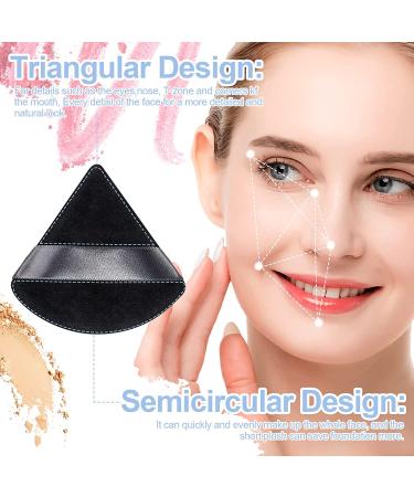 8PCS Velvet Triangle Powder Puff Set for Face & Body Makeup - Black - Buy Online on GoSupps.com