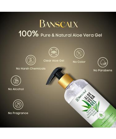 Organic Aloe Vera Gel 10.14oz - 100% Pure Natural Moisturizer for Sunburn Relief Hydration & Soothing Sensitive Skin - Ideal for Face Body & Hair - Buy Online on GoSupps.com