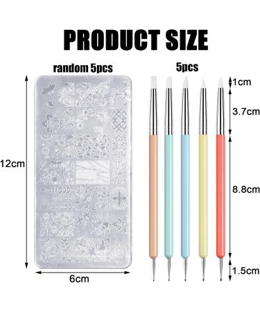 TYXHXTF 14 French Nail Stamp Kit Nail Art Stamping Templates Manicure Tool Kit Nail Art Jelly Stamper With Silicone Cushion Nail Stamp Gel Nail Polish Set For Diy Nail Art Designs Gel Nail Kit - Buy Online on GoSupps.com